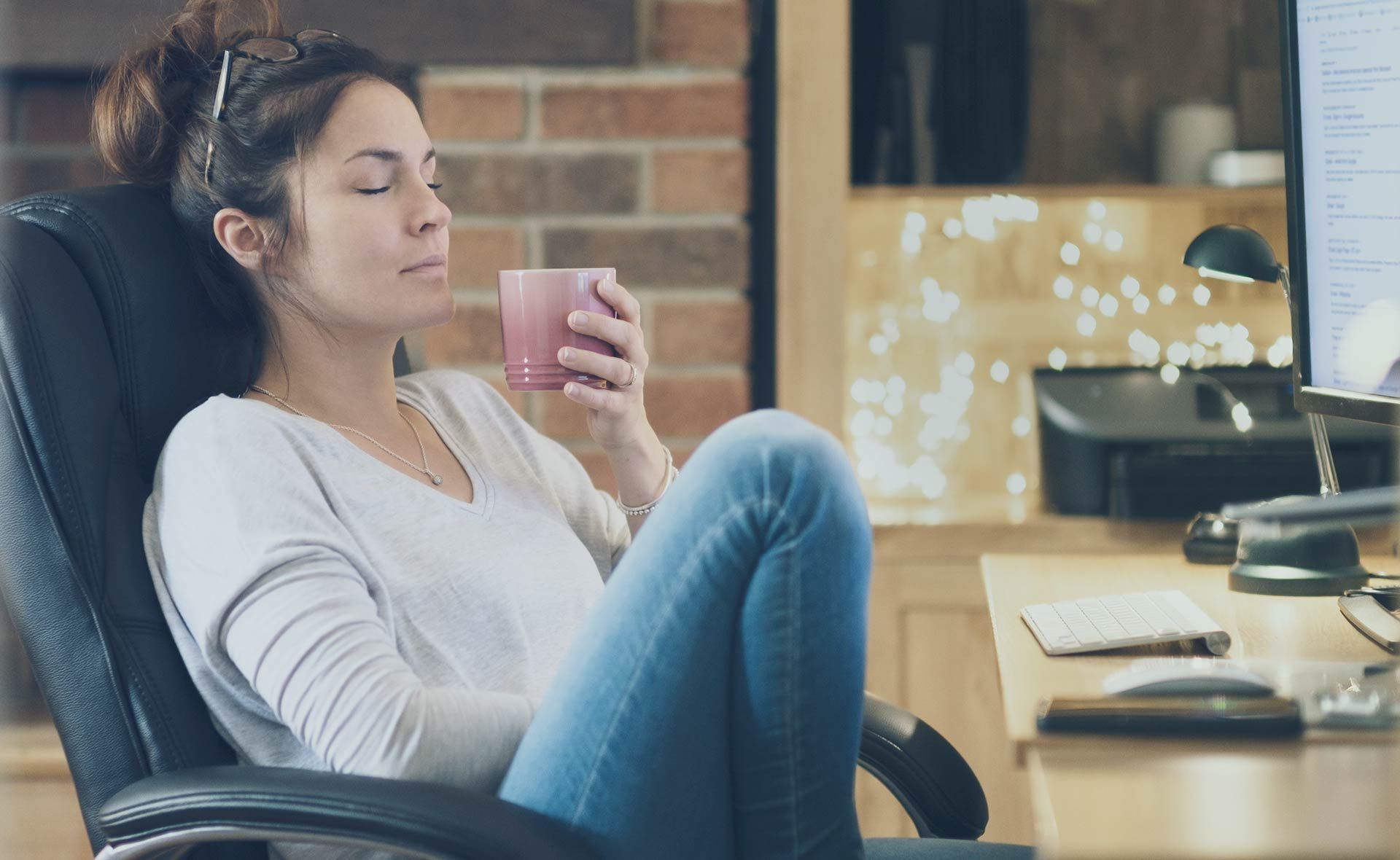 Woman drinking tea